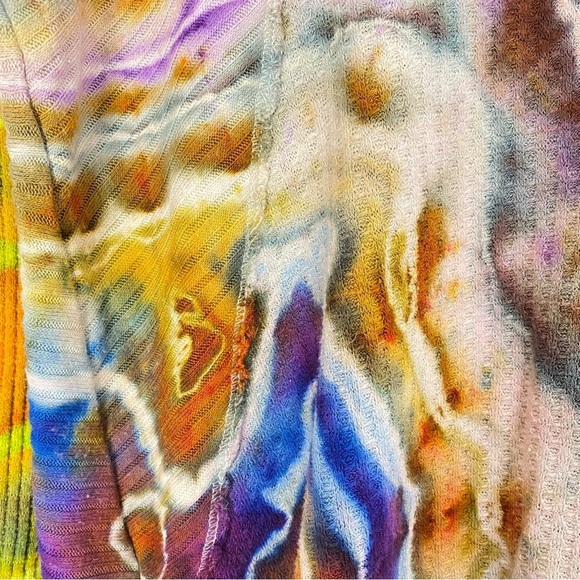 Free People Thermal Tunic Tee Shirt Womens Size XS Small Oversized Tie Dye Multi - Picture 5 of 12